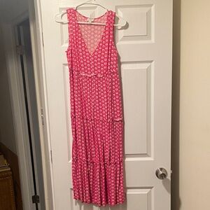 J. Crew Pink Patterned Maxi Dress